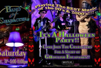 Band of characters live at repeal xviii in huntington, ny on halloween