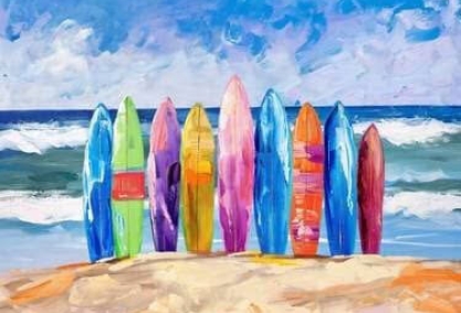 Paint nite: surfers wave paradise