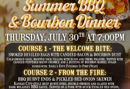 Summer bbq & bourbon dinner at 317 main street!