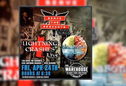 Serve the servants, lightning crashes and seasons live at the warehouse