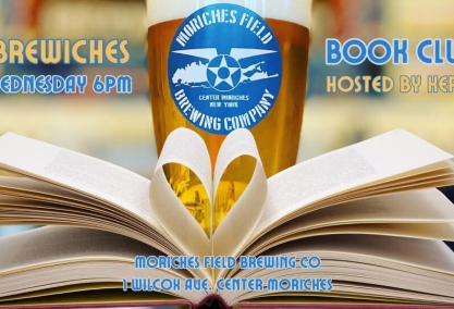 Brewiches book club, monthly meeting at moriches field 